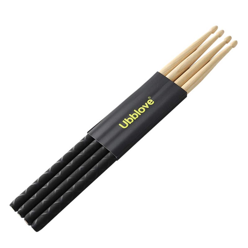 Ubblove Drumsticks 5A 2 pairs with ANTI-SLIP Handles for Drum Light Durable Wooden Drum 2 Pair Drum Sticks for Kids Adults Musical Instrument Percussion Accessories - Image 1